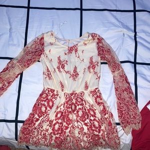 Red and white romper